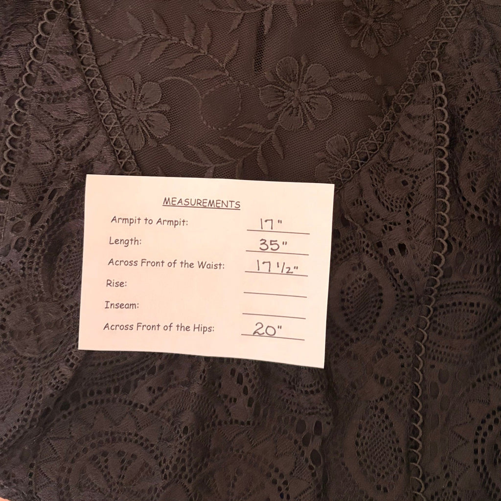 NWT!! SUNDANCE Brynlee Dress Black Floral Lace Coquette Romantic Lacey X-Small