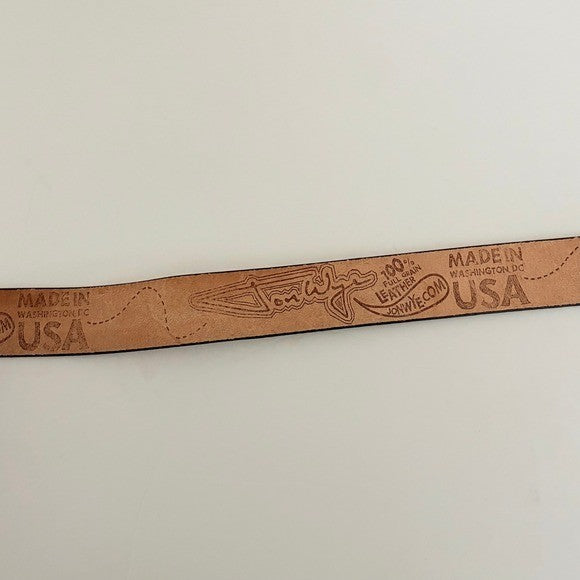 Unisex JON WYE Leather Paisley Belt Western Retro Made in USA Men Women 46"