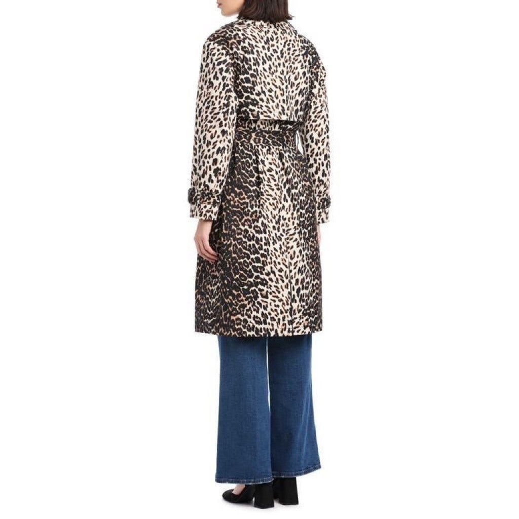 NWT!! KATE SPADE New York Leopard Belted Longline Double Breasted Trench Coat XL