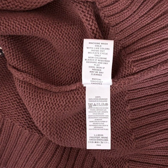 NWT!! L.L. BEAN Signature Currant Mallard Fair Isle Duck Cotton Sweater X-Small
