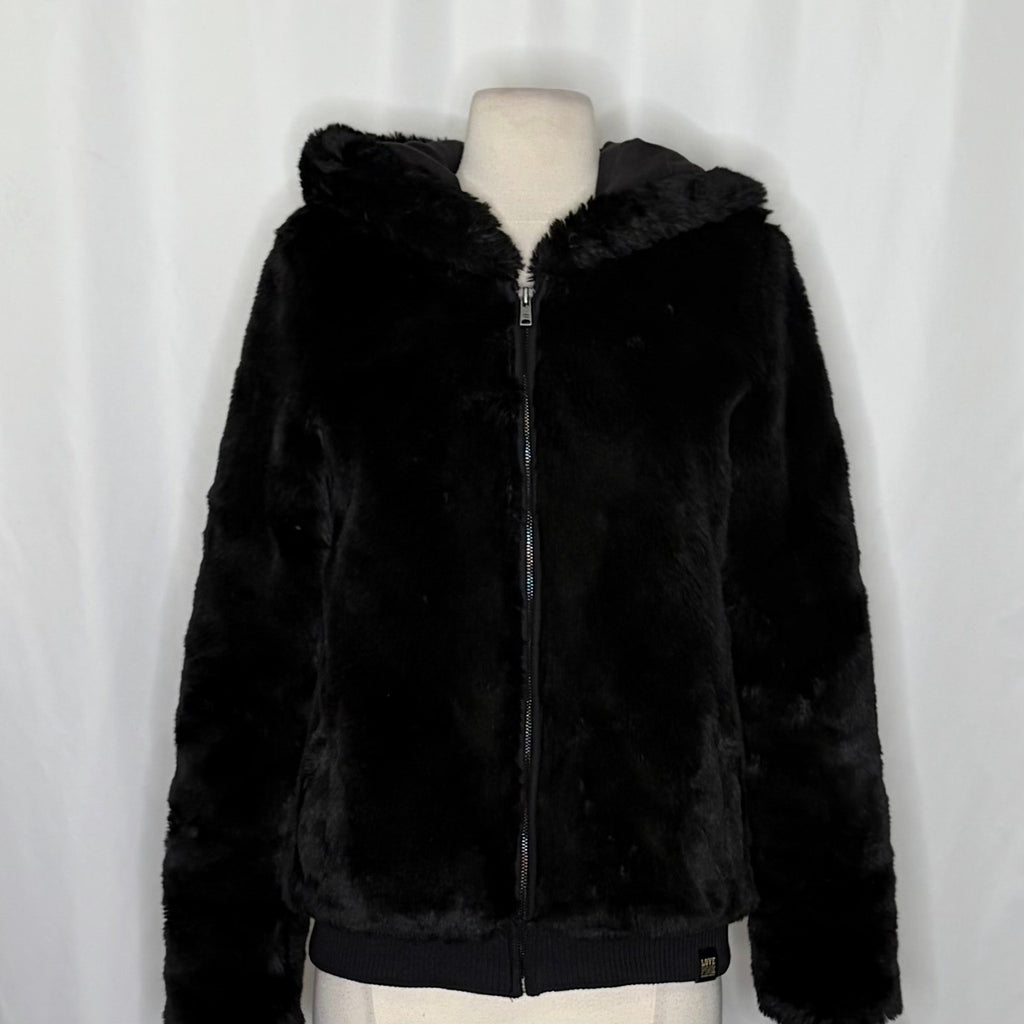 Victoria's Secret PINK Limited Edition Reversible Fur Coat Black Fashion Show S