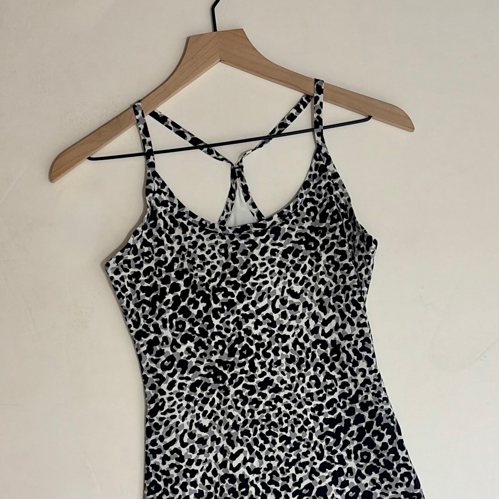 OUTDOOR VOICES The Exercise Dress Snow Leopard Animal Print Tank Shorts X-Small