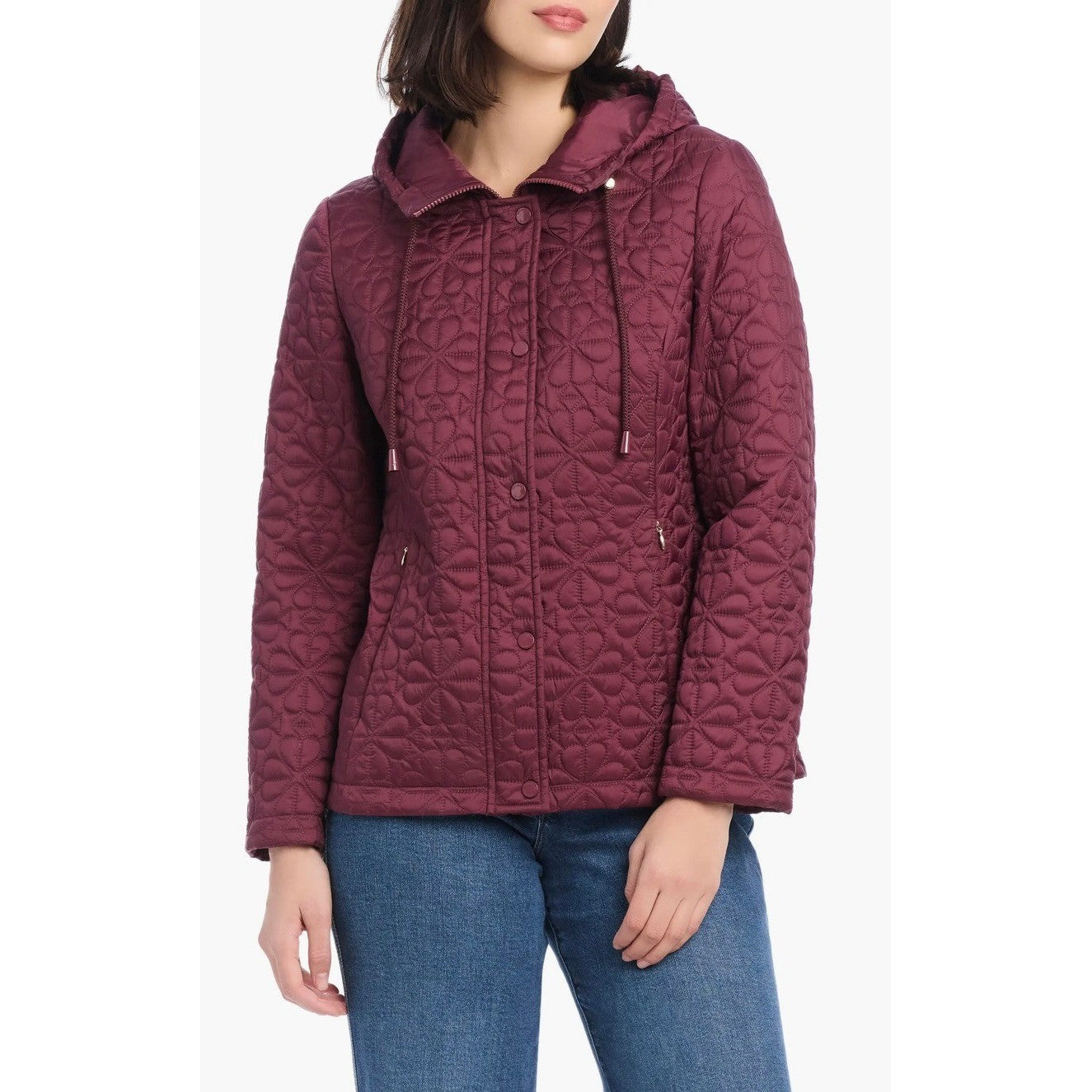 NWT!! KATE SPADE New York Water Resistant Hooded Floral Quilted Jacket X-Large