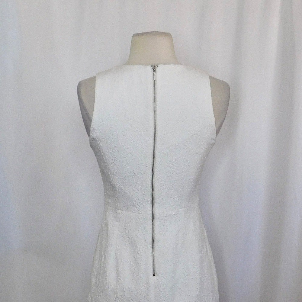 REBECCA TAYLOR Matelasse White Jacquard Lace Shift Dress Bridal Wedding Size 2
