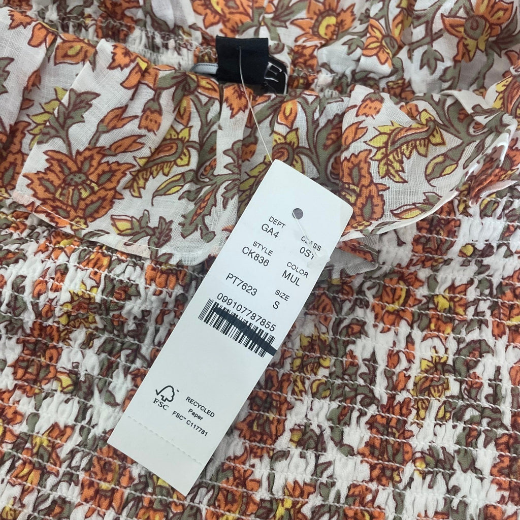 NWT!! J. CREW Ravenna Dress Sunset Rose Blockprint Floral Ramie Strapless Small