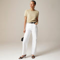 NWT!! J. CREW Curvy Slim Wide Denim Jeans Solid White Raw Hems Stretch Size 27