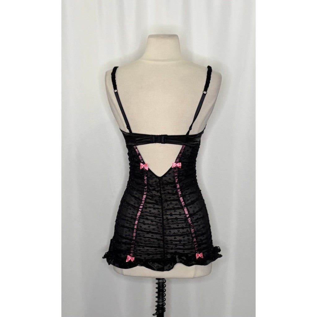 Vintage VICTORIA'S SECRET Merrywidow Sexy Little Things Bustier Slip Ruched 34C