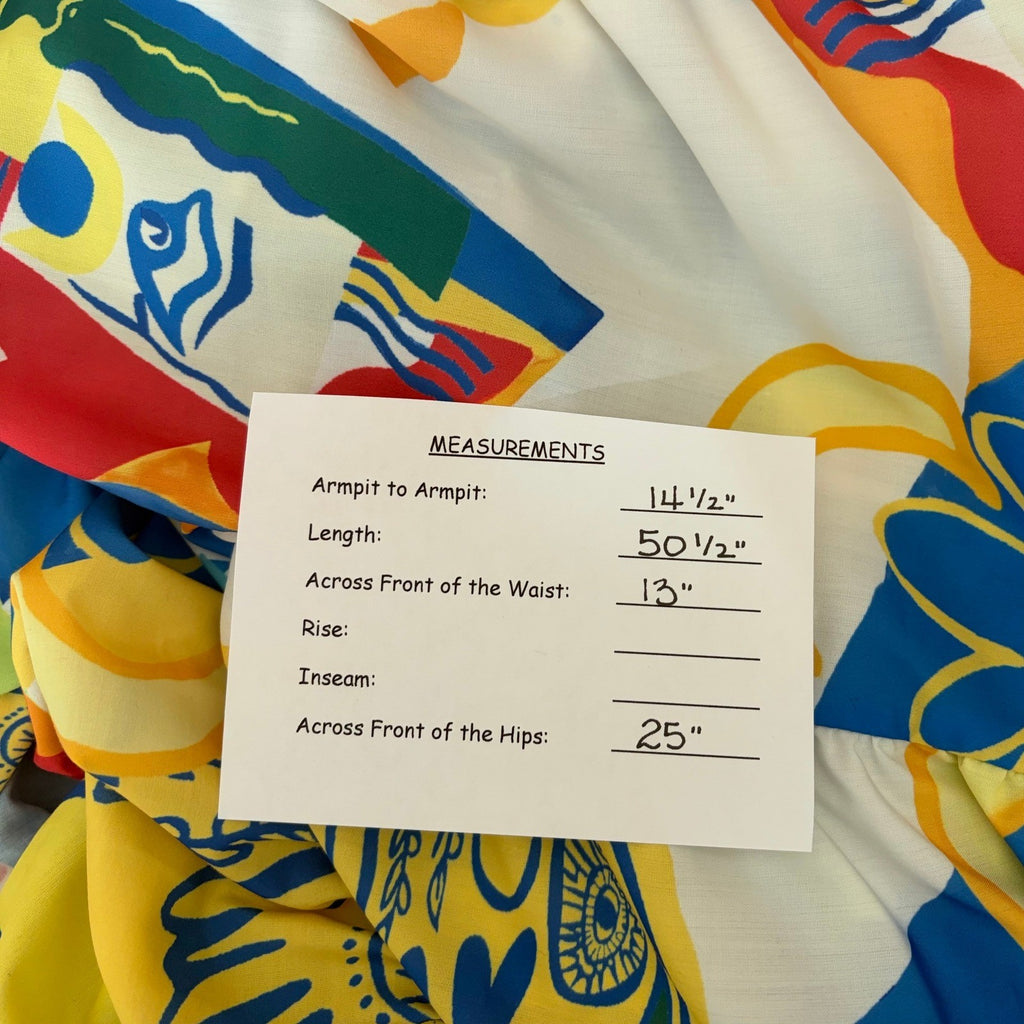 NWT!! CHELSEA & VIOLET Cecily Maxi Dress Colorful Abstract Vacation Tiered XS
