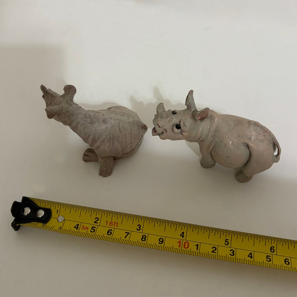 Vintage Pete Apsit NOAH'S ARK Set Two 2 Rhinos Rhinoceros Ripley Rhonda Animals