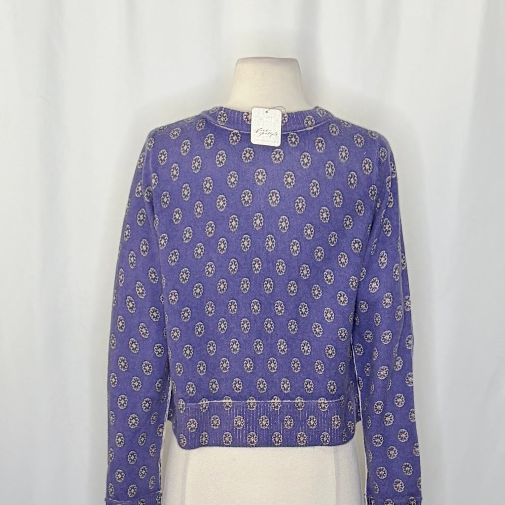 NWT!! FREE PEOPLE Nocturnal Patterned Cardigan Sweater Cardi Floral Small