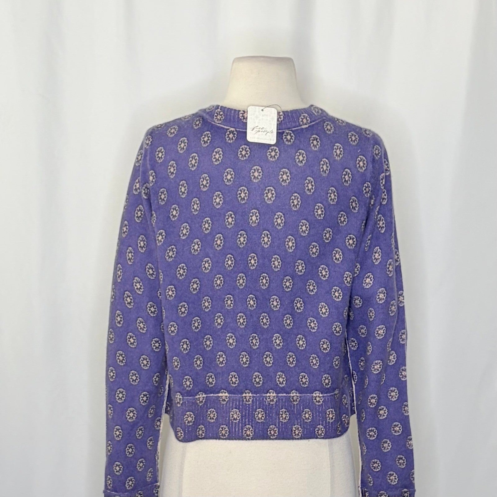 NWT!! FREE PEOPLE Nocturnal Patterned Cardigan Sweater Cardi Floral Small
