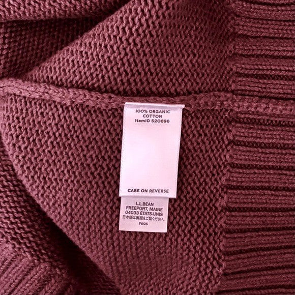NWT!! L.L. BEAN Signature Currant Mallard Fair Isle Duck Cotton Sweater X-Small