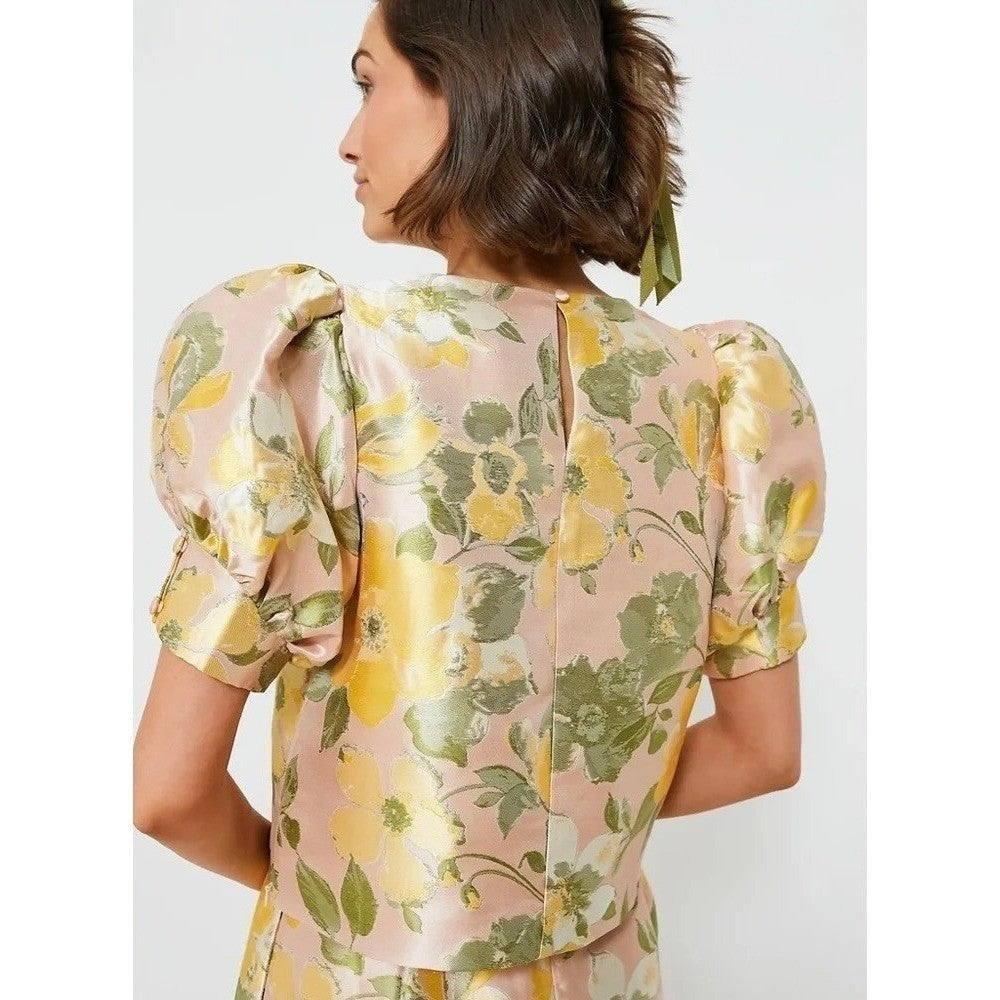 NWT! Tuckernuck POMANDER PLACE Floral Lotus Jacquard Thea Blouse X-Large