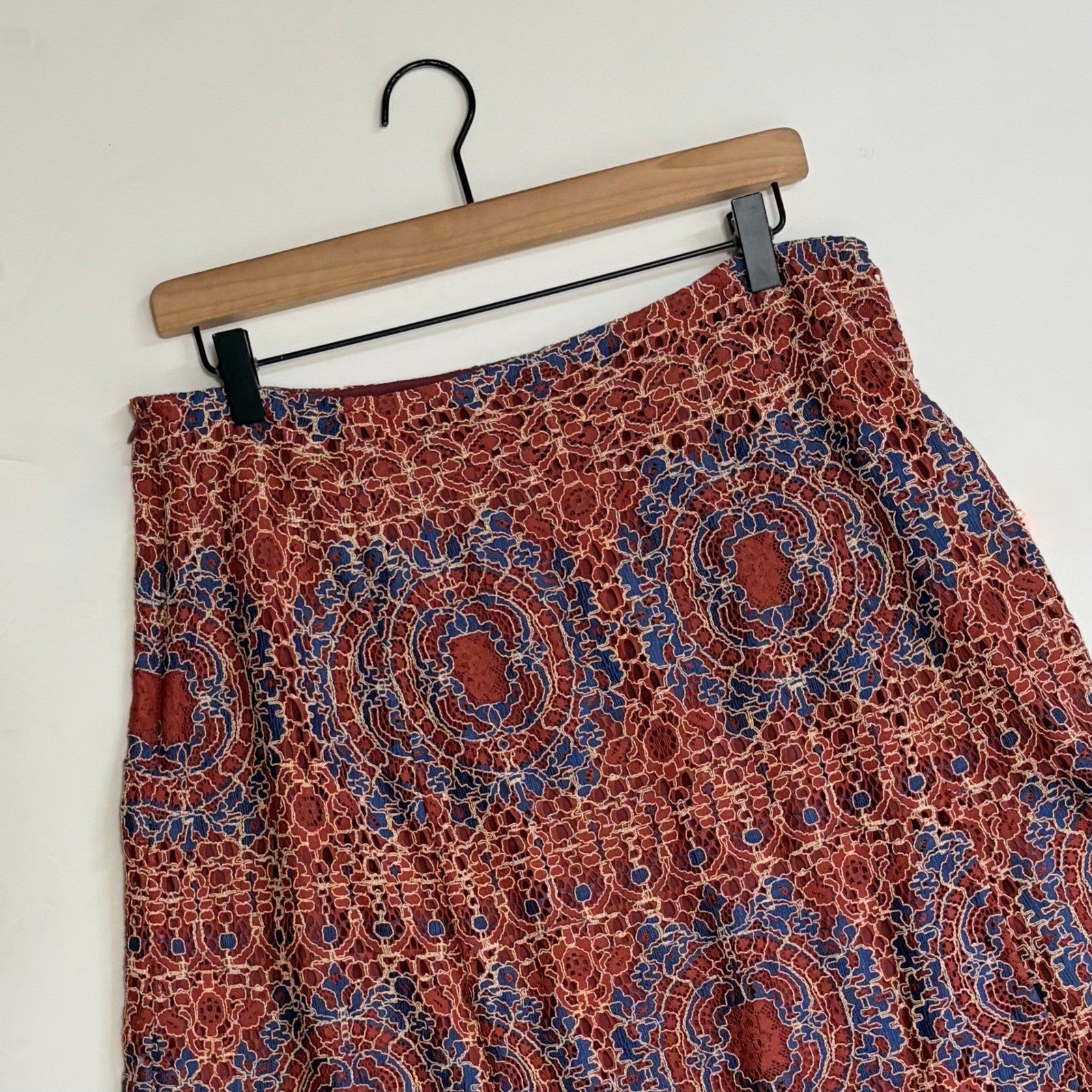 SUNDANCE Elisa Lace Skirt Bohemian Feminine Coquette Scalloped Hem Medium