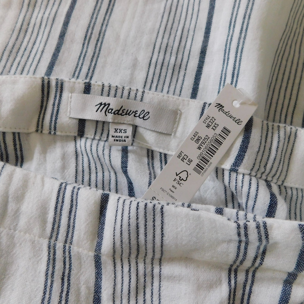 NWT!! MADEWELL Cover-Up Wrap Skirt Striped Tie Waist Beach Lighthouse XX-Small