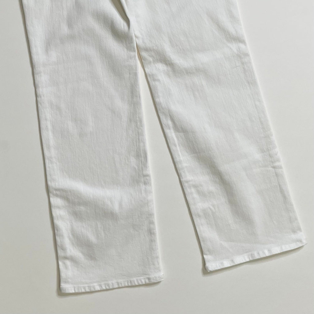 NWT!! J. CREW Lower Rise Full Length Slim Wide Jeans Solid White Retro Size 24