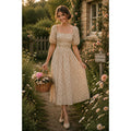 O.P.T. One Pretty Time River Smocked Floral Midi Dress Puff Sleeves X-Small