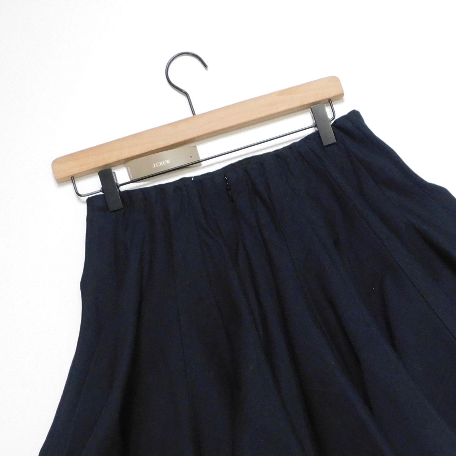NWT!! J. CREW Godet Mini Skirt Black Chino Pleated Solid Pleats Preppy Size 2