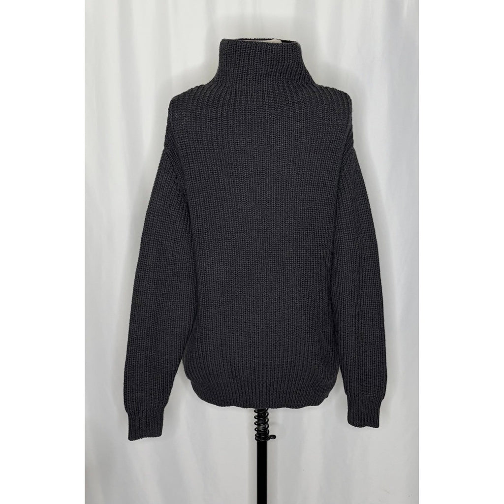 NEW!! Aritzia WILFRED Wool Shaker Knit Mock Neck Turtleneck Sweater Gray Small