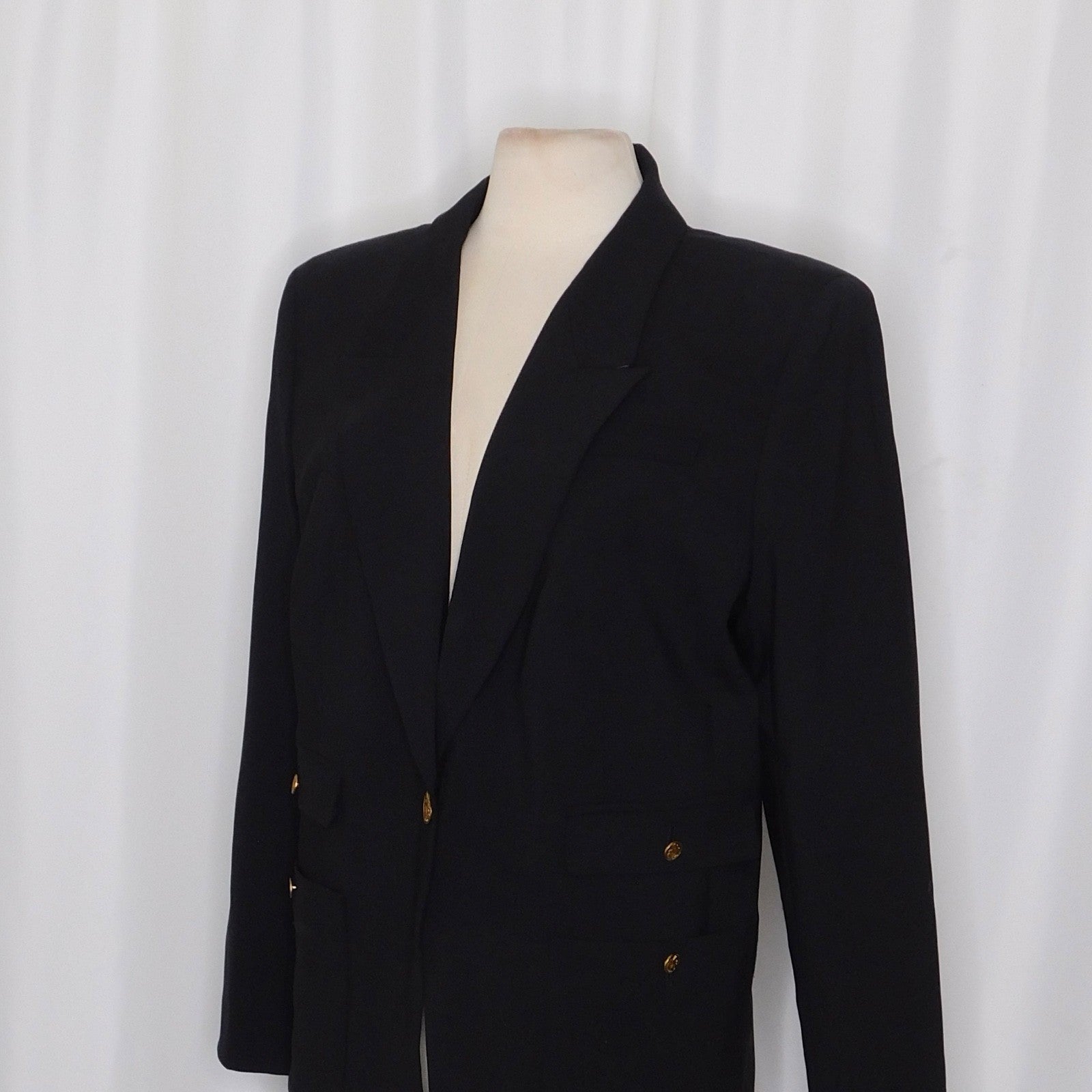 NWT!! J. CREW Vivienne Blazer Italian Bi-Stretch Wool Blend Black Preppy Size 16