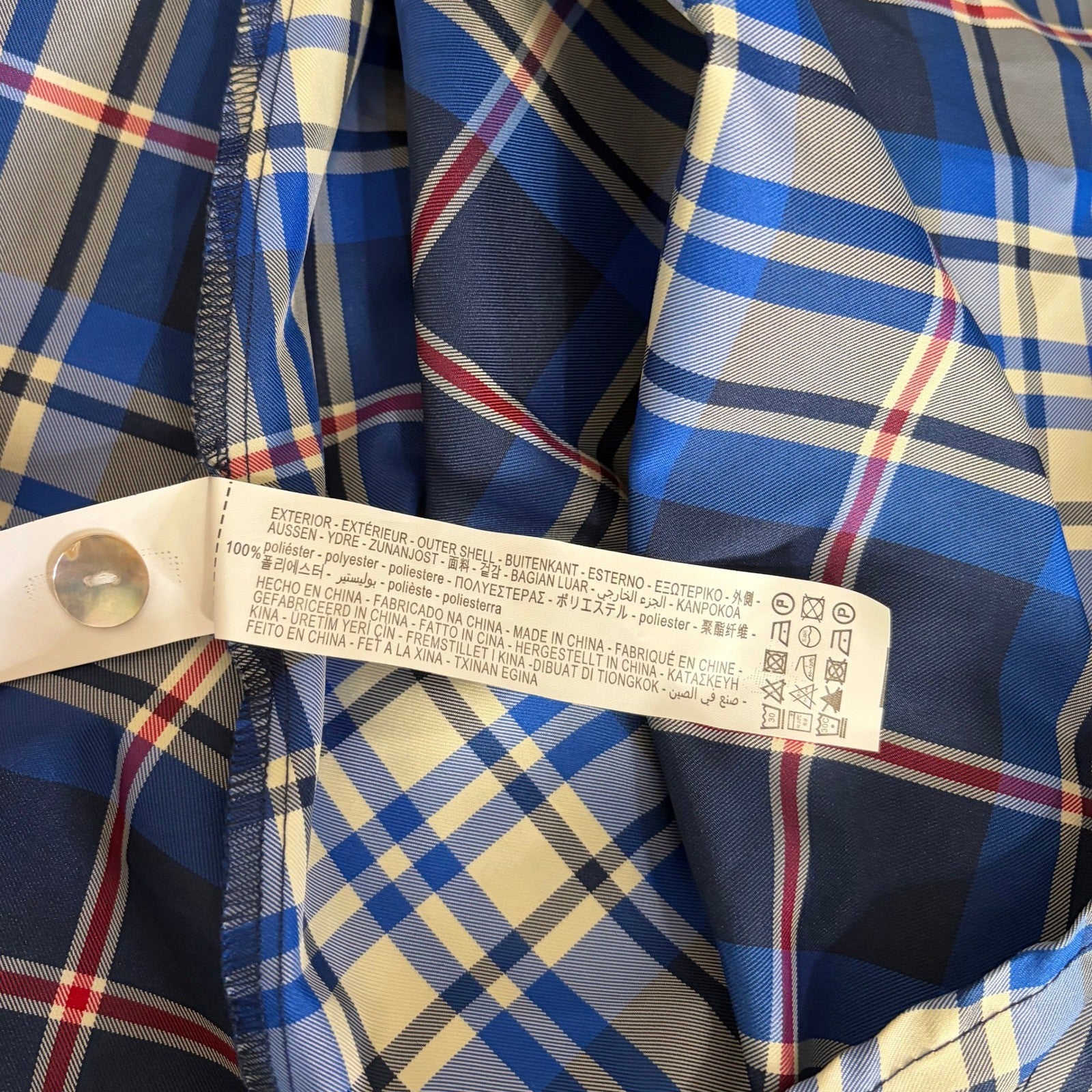 ZARA Blue Plaid Taffeta Dress Belted Tie Waist Midi Buttondown Preppy Small