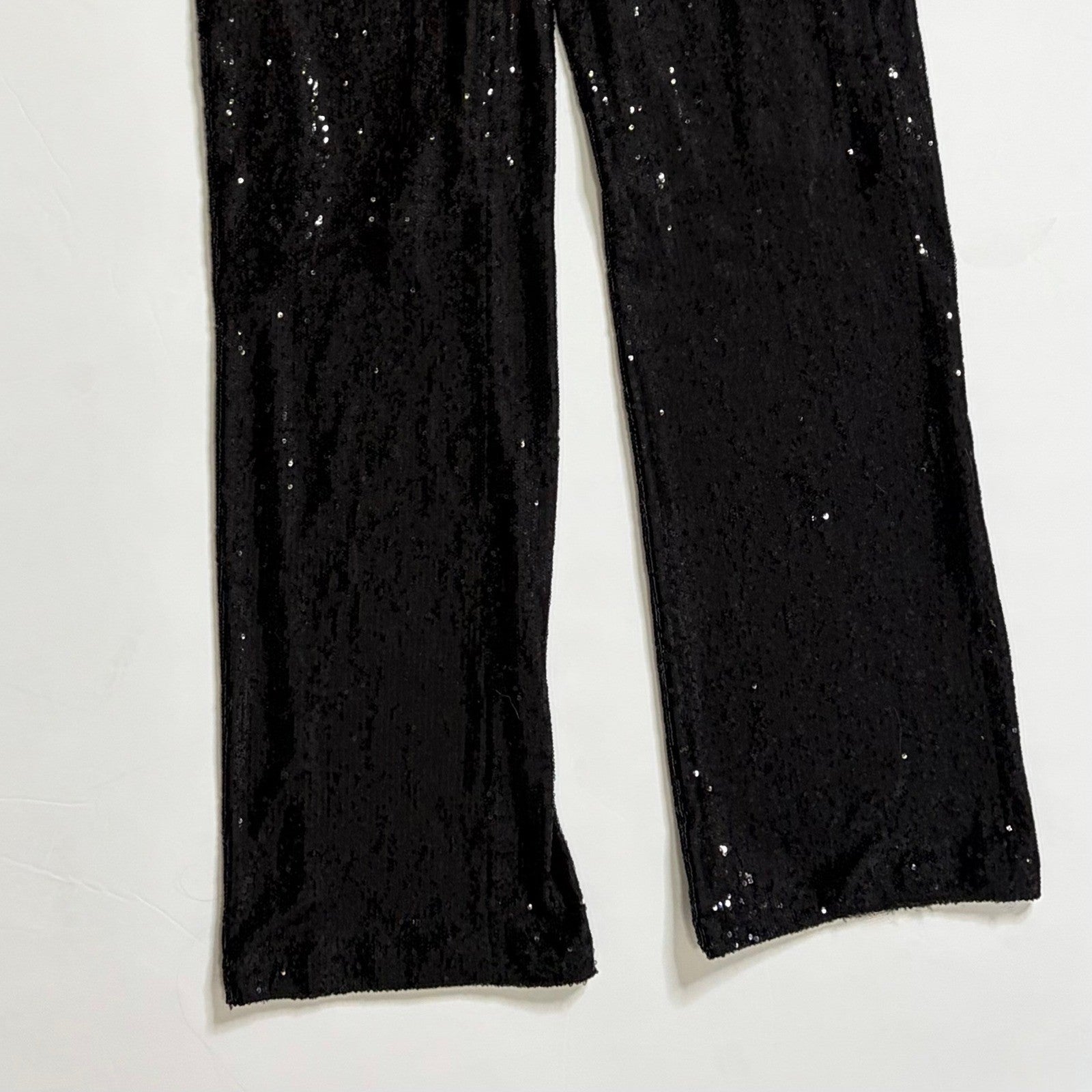 CINQ A SEPT Shelby Black Sequin Jumpsuit Halter Neck Party Cocktail Size 4