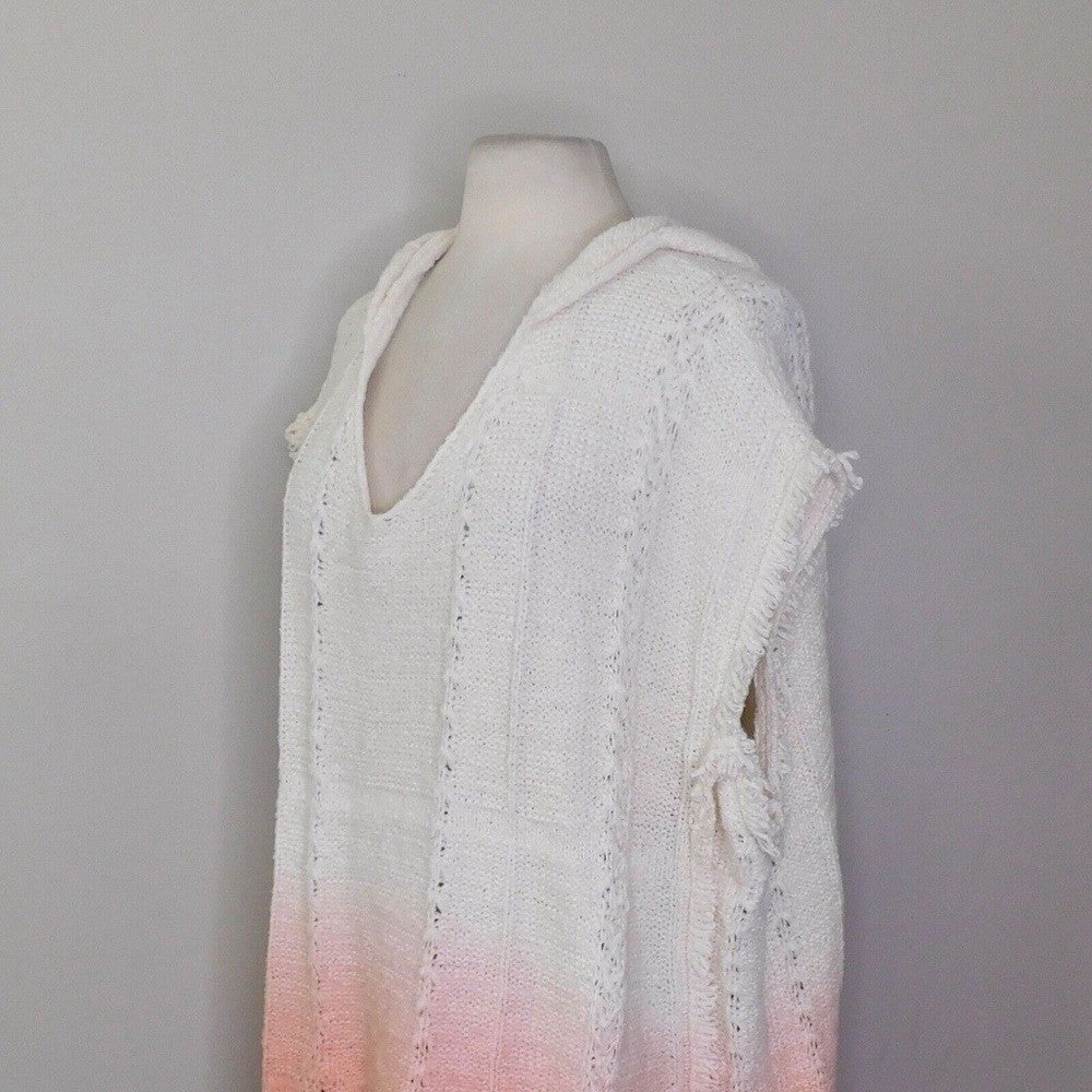 NWT!! Anthropologie MOTH Ombre Fringed Beachside Hoodie Sweater Medium Large