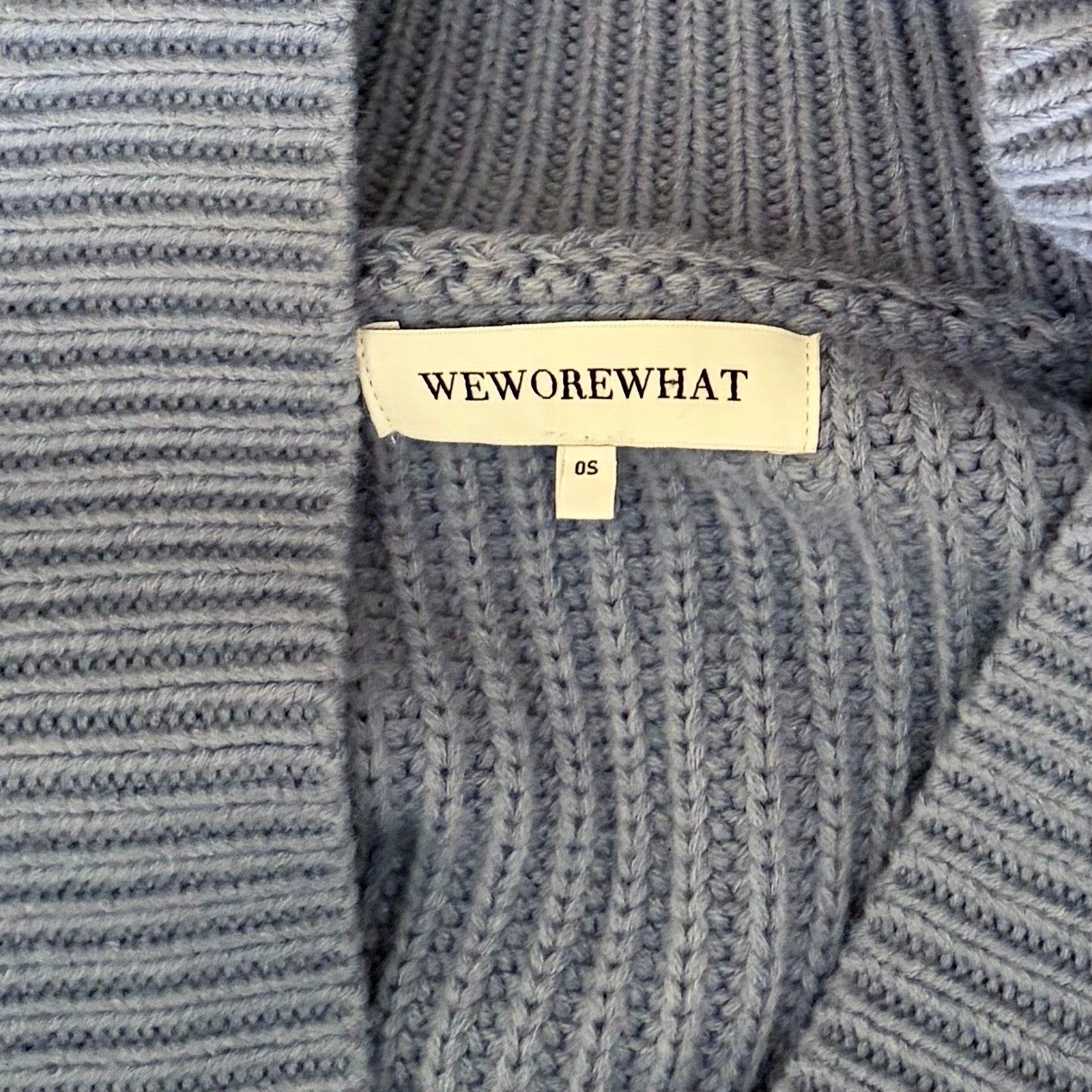 WEWOREWHAT Oversized Cardigan Sweater Chunky Knit Storm We Wore What One Size