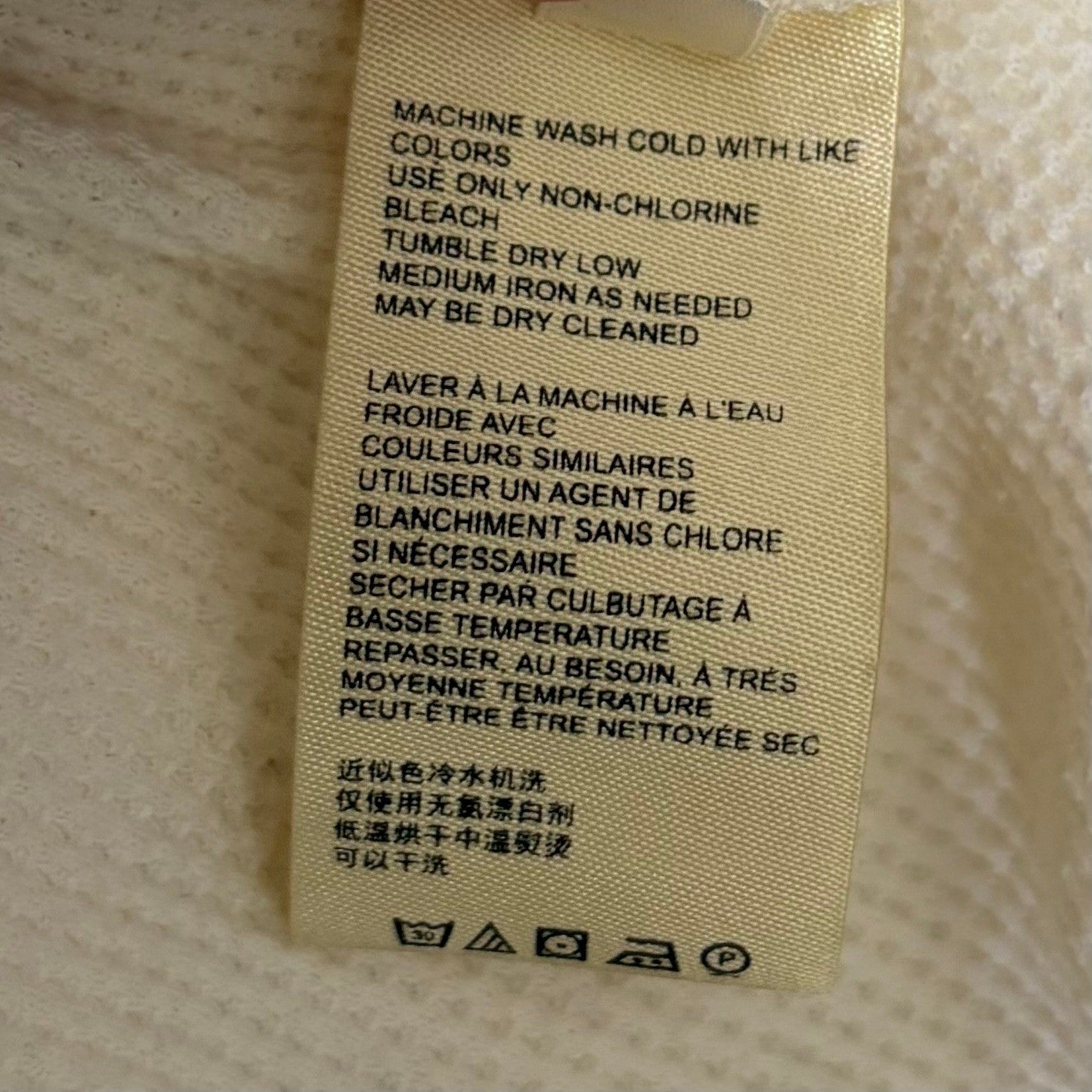 By ANTHROPOLOGIE Waffle Knit Oversized Top Shirt Pullover Pale Ivory Medium
