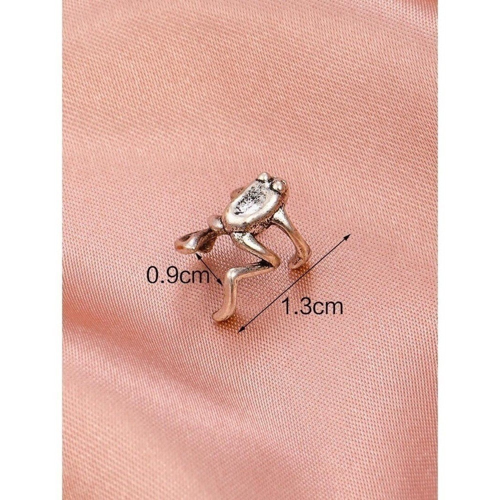 NEW Silver Tone Frog Ear Cuff Artsy Hipster Hippie Funny Modern Hip One Size
