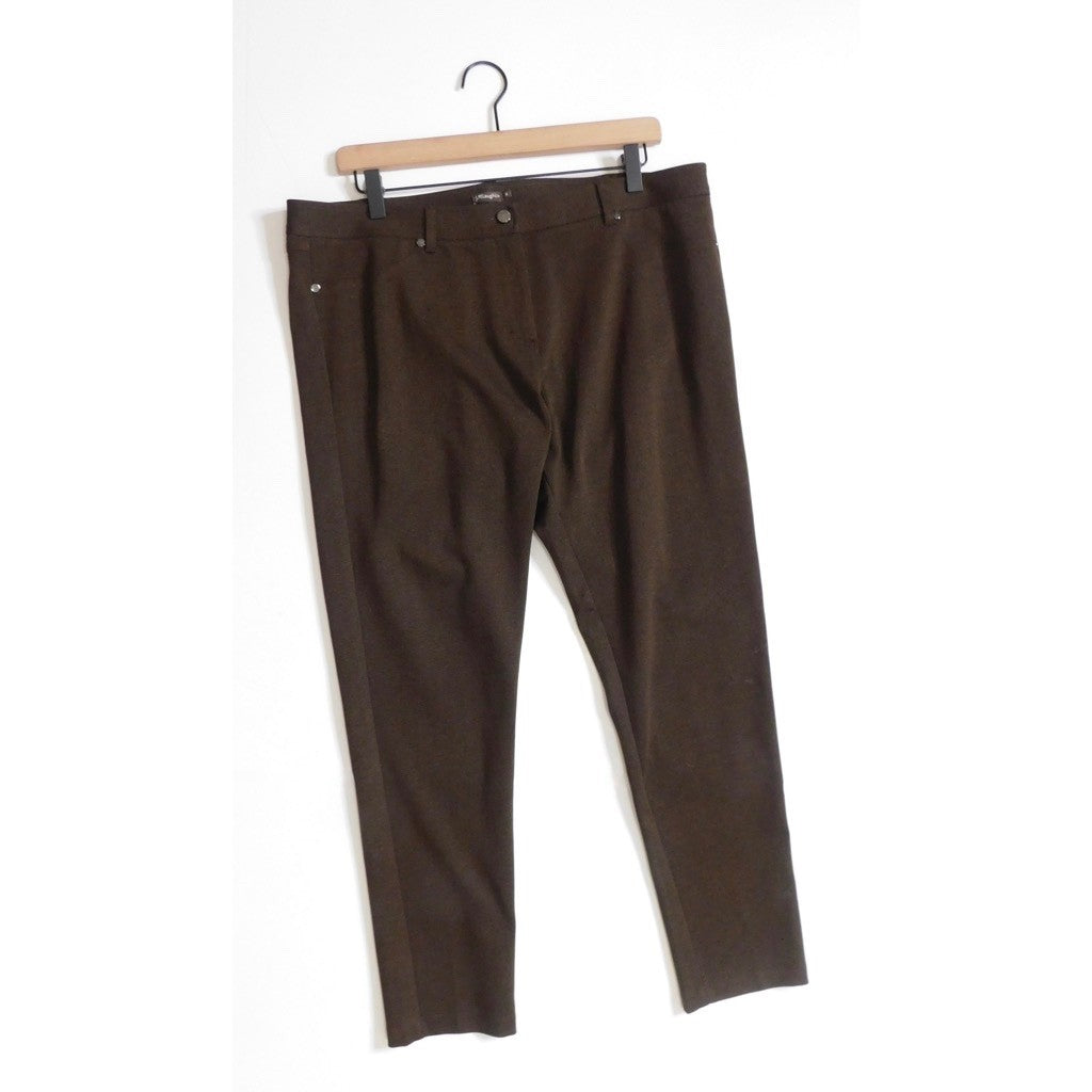 J. MCLAUGHLIN Brown Becca Tapered Trousers Pants Stretch Pockets Legging Size 14