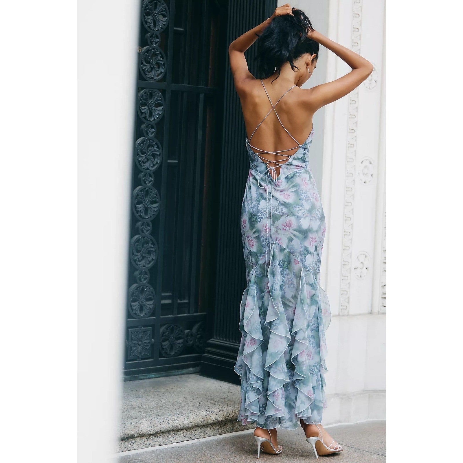 NWT!! Anthropologie FOR LOVE & LEMONS Elea Floral Ruffle Maxi Dress Medium