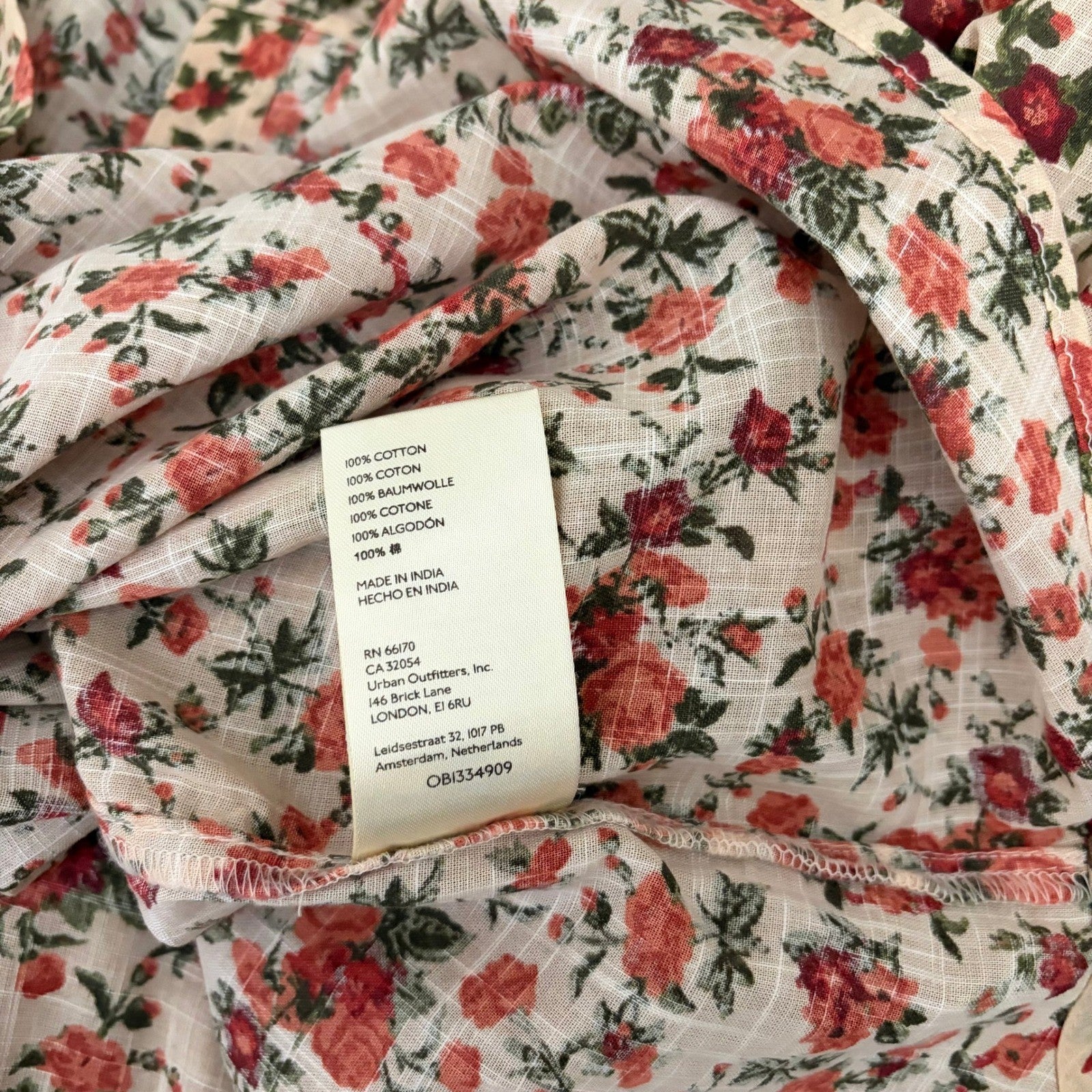 FREE PEOPLE Meant To Be Blouse Floral Vintage Combo Ruffled Smocked Small