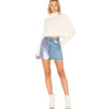 GRLFRND Girlfriend Milla Metallic Panel Denim Silver Mini Skirt Two Face Size 28