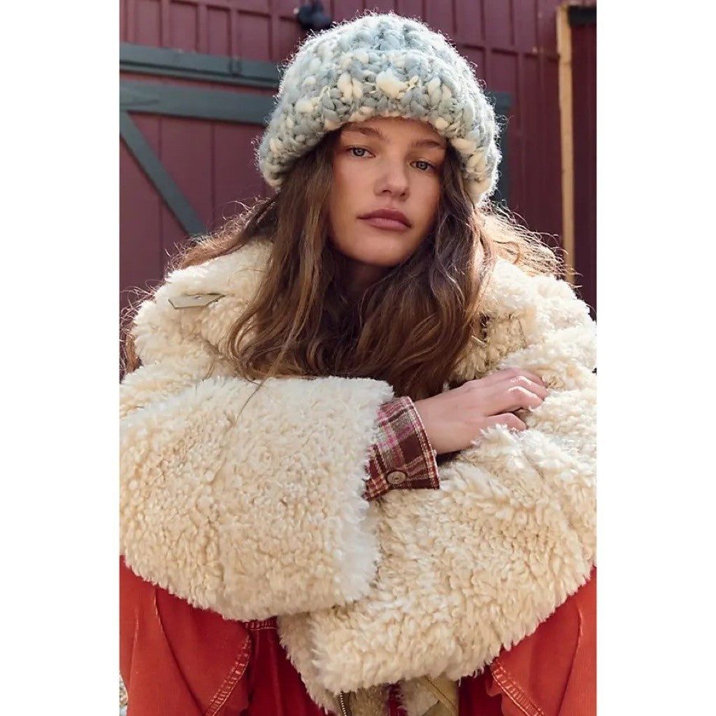 NWT!! FREE PEOPLE Jolie Teddy Coat Faux Fur Oversized Bohemian Outdoors Medium