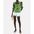 NEW!! FARM RIO Vintage Toucans Smocked Peplum Top Blouse Tropical Small
