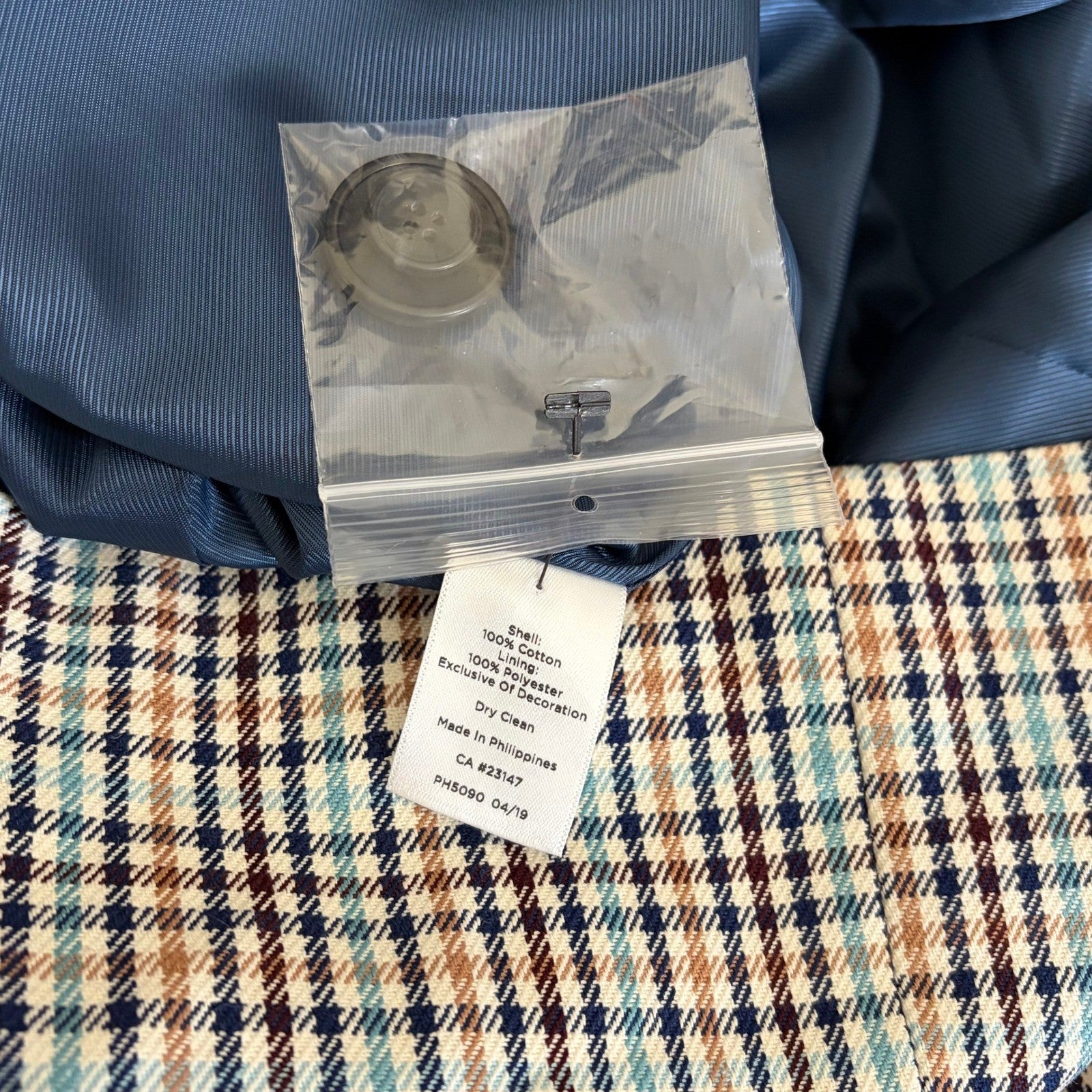 NWT!! TALBOTS Checkered Mac Plaid Coat Jacket Checked Preppy Classic Size 2