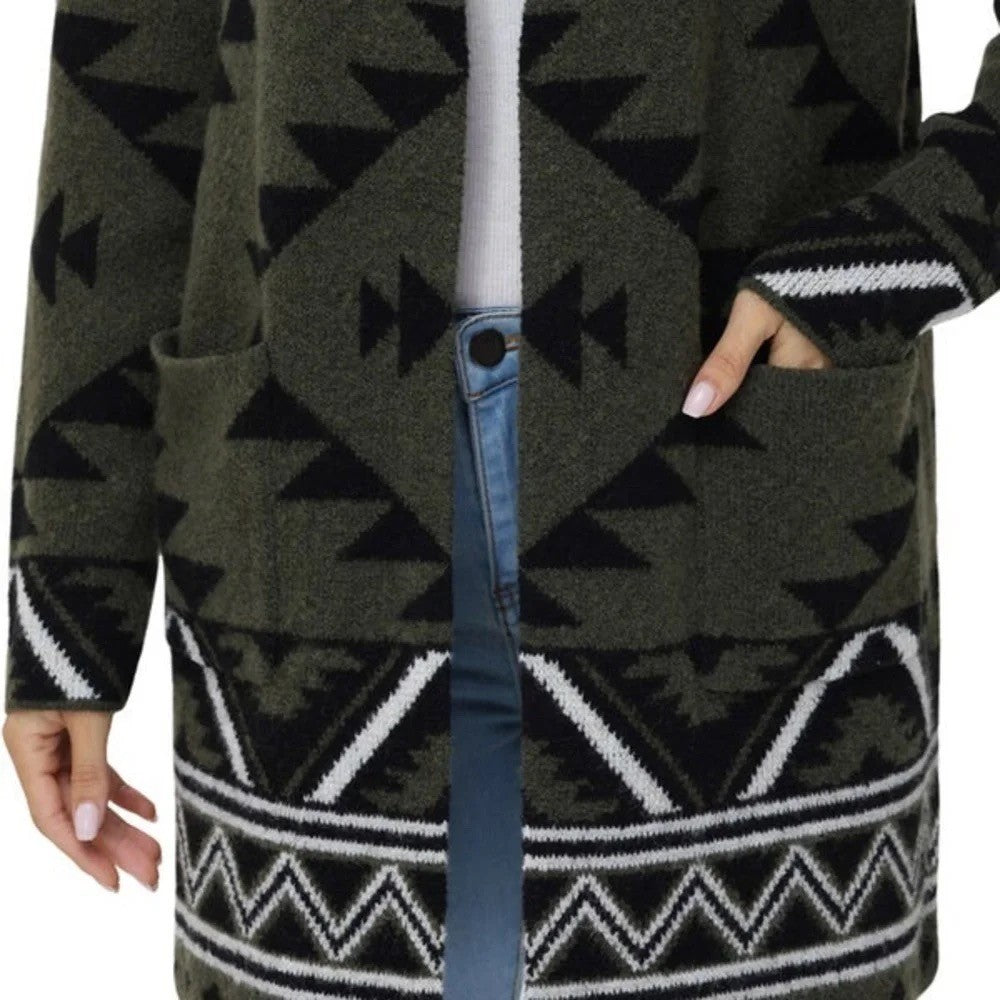 NWT!! FRYE Patterned Cozy Cardigan Sweater Burnt Olive Combo Green X-Large