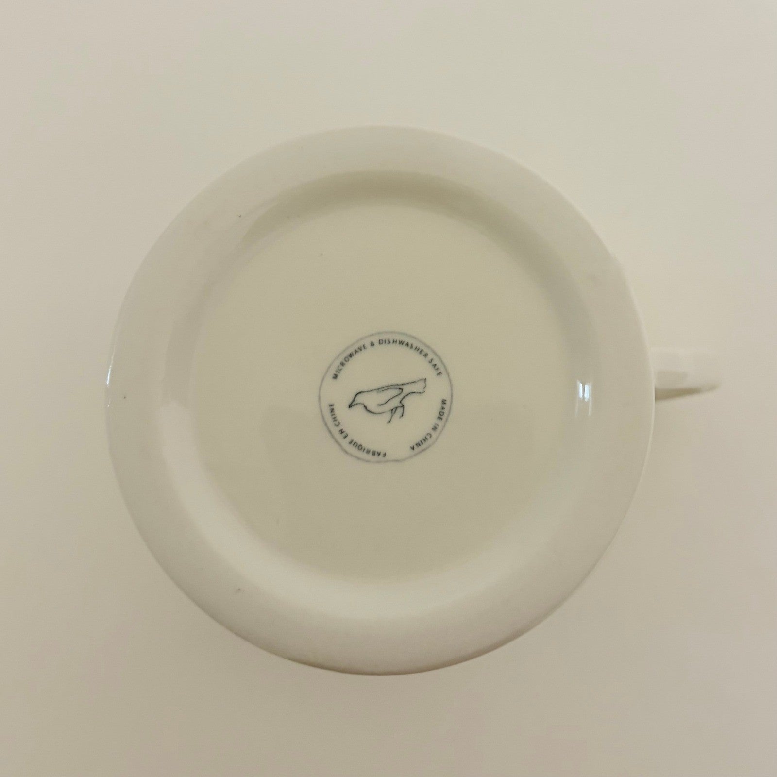 ANTHROPOLOGIE Letter "P" Monogram Mug White Minimalist Coffee Tea Farmhouse P
