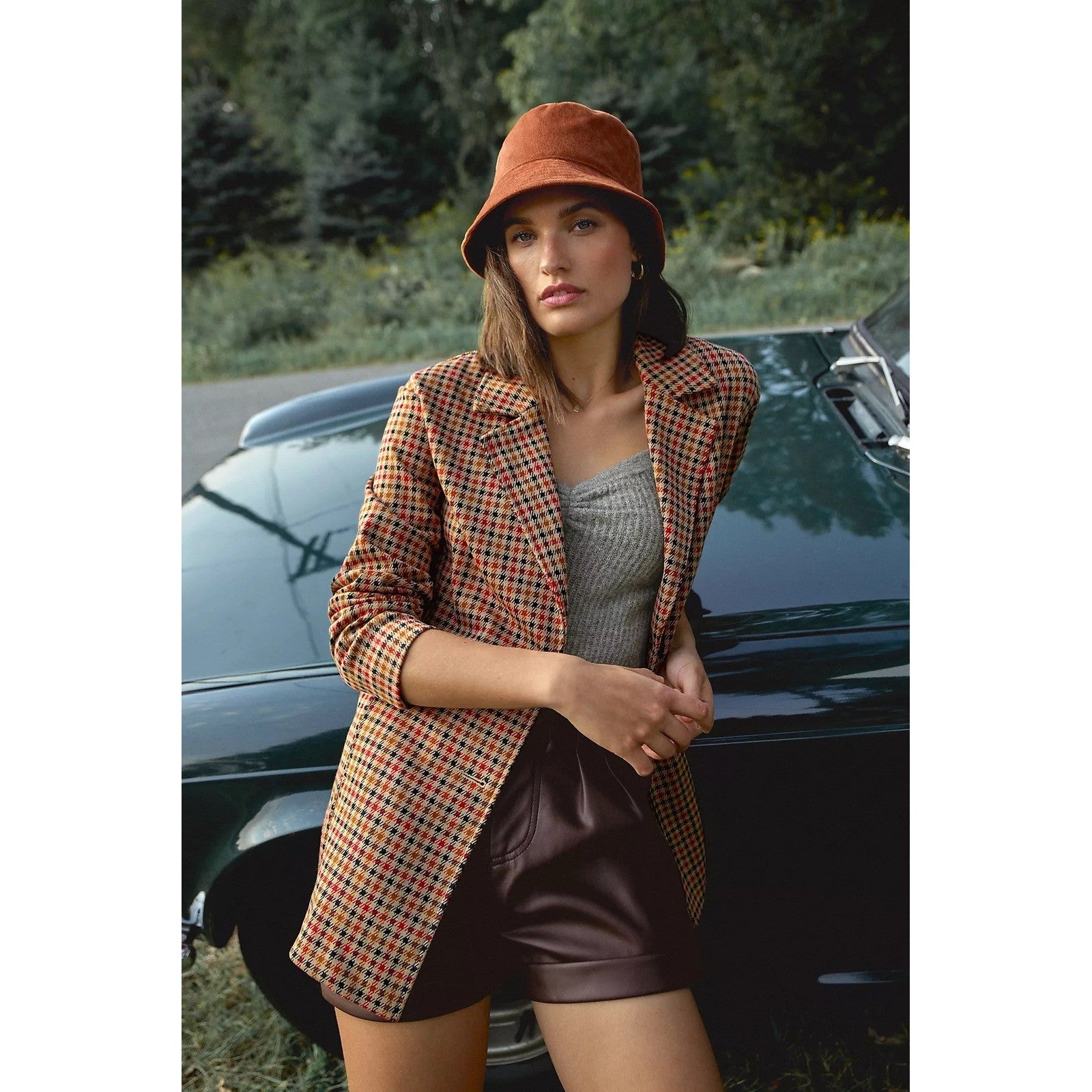 Anthropologie AVEC LES FILLES Longline Plaid Blazer Jacket Preppy Academia Small