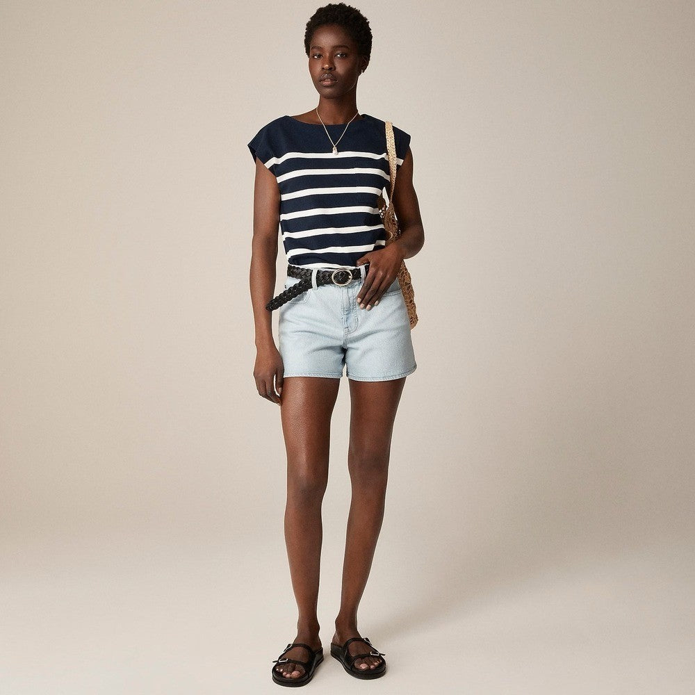NWT!! J. CREW High Rise Denim Shorts Montauk Wash Pockets Preppy Size 33
