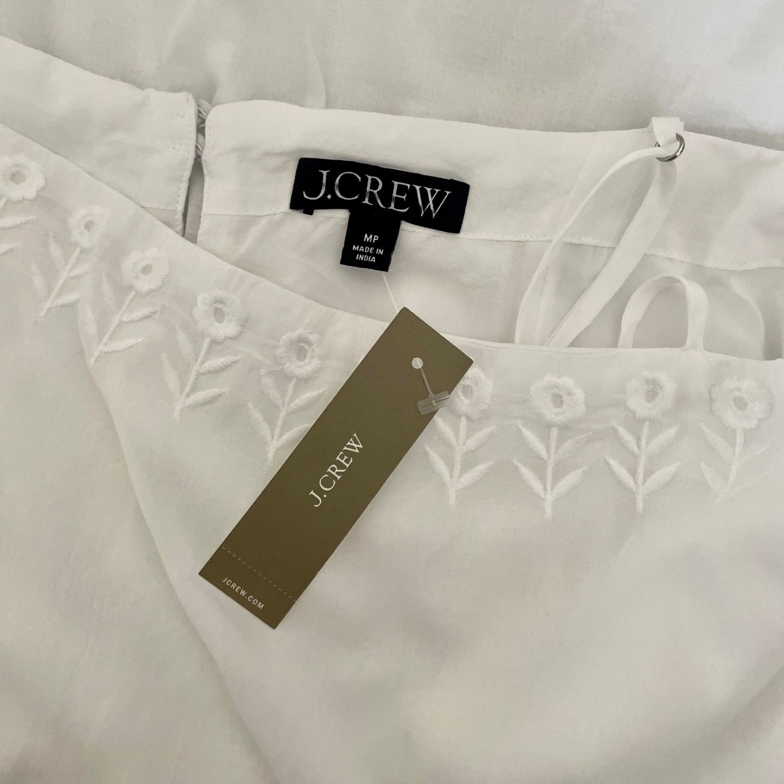 NWT!! J. CREW Sorrento Dress Cotton Voile Solid White Bridal Medium Petite MP