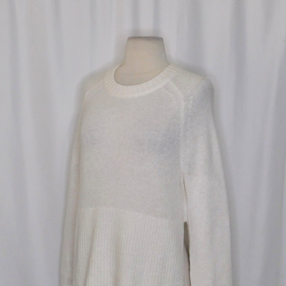 NWT!! J. CREW High Rib Pullover Sweater Wool Alpaca Solid Ivory Minimalist XXS