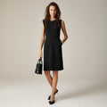 NWT!! J. CREW New Resume Tollegno Italian Wool Dress Solid Black Sheath Preppy 8
