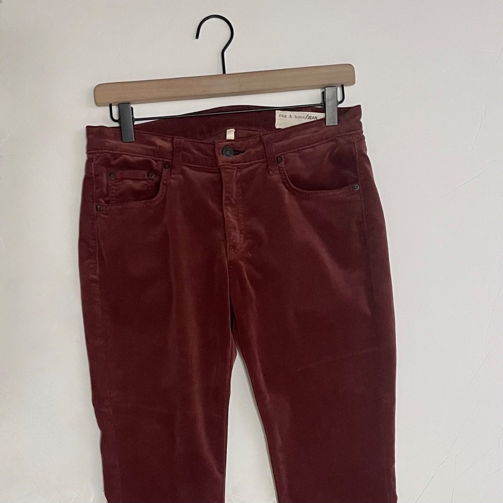 RAG & BONE The Skinny Cord Stretch Corduroy Pants Solid Clay Streetwear Size 27