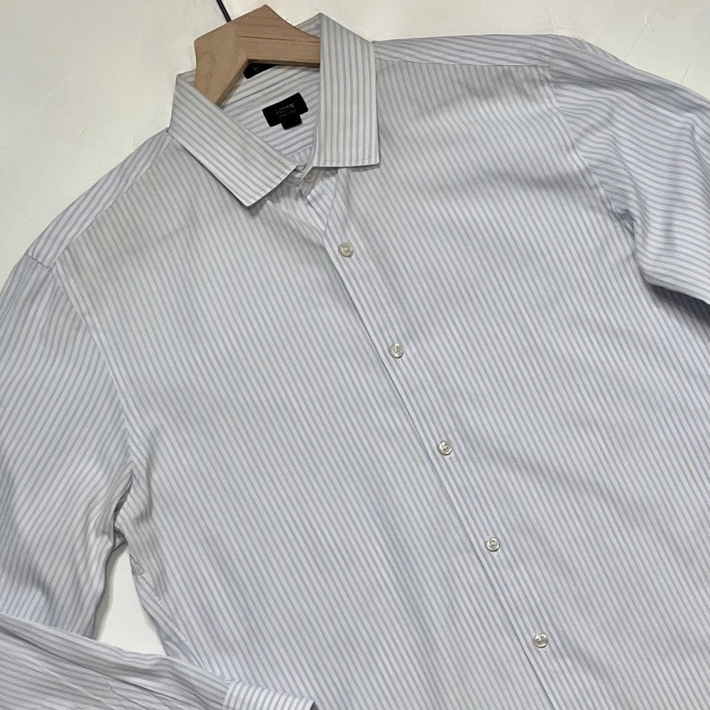 Men's J. CREW Ludlow Buttondown Dress Shirt Blue Pink White Striped Office Large