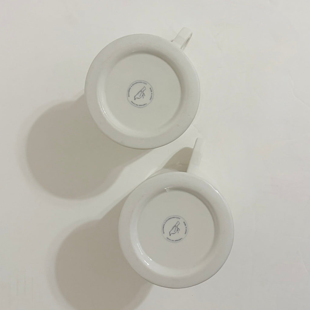 ANTHROPOLOGIE Set of Two 2 Letter "B" Monogram Mugs Coffee Tea Farmhouse B