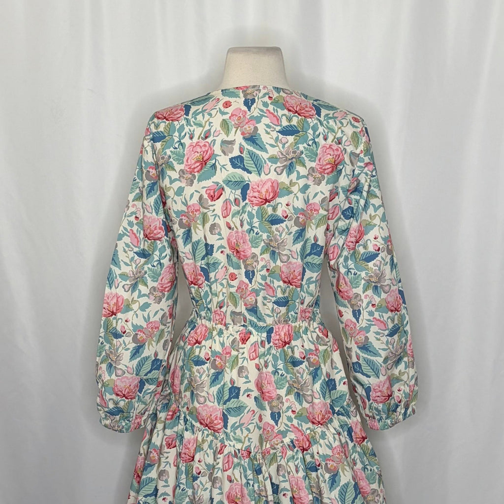 La Vie REBECCA TAYLOR Paint Garden Floral Dress Tie Waist Mini Spring Medium
