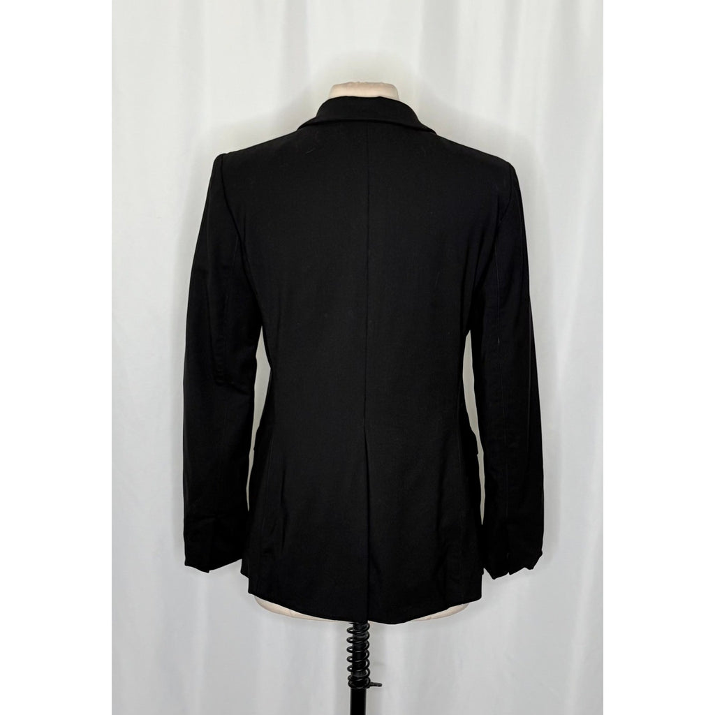 M.M. LAFLEUR The Yiyan Classic Blazer Italian Wool Twill Solid Black Size 10