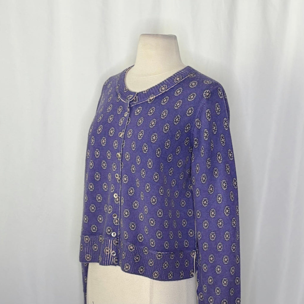 NWT!! FREE PEOPLE Nocturnal Patterned Cardigan Sweater Cardi Floral Large